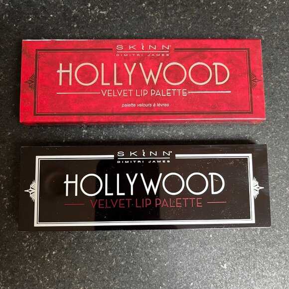 SKINN Hollywood Velvet Lip Palette Dimitri James Six Shades 2 Brushes New in Box - Picture 3 of 4